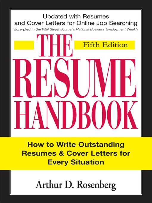 Title details for The Resume Handbook by Arthur D Rosenberg - Wait list